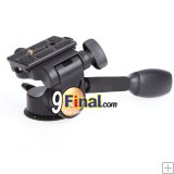 QZSD Q08 Ǻ Aluminum Video Tripod Ball Head 3-way Fluid Head Rocker Arm with Quick Release Plate 1/4" Screw