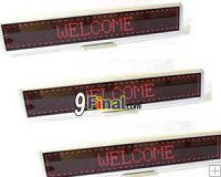 LED Message Board C16128 Series Size 550 mm*110mm*21 mm Support THAI ( Red) with Clock & Counter