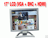 17" Industrial TFT LCD 1705HLM High Brightness, High Contrast (2BNC/HDMI/VGA ) PIP with remote Control