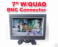 7" inch LCD monitor Quad view 4 CH vedio in Security Quad Monitor for cctv (BNC Connector)