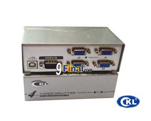 CKL 4 port VGA Splitter CKL-94A Band width 250 Mhz max Resolution 1920*1,440 - ꡷ٻ ͻԴ˹ҵҧ