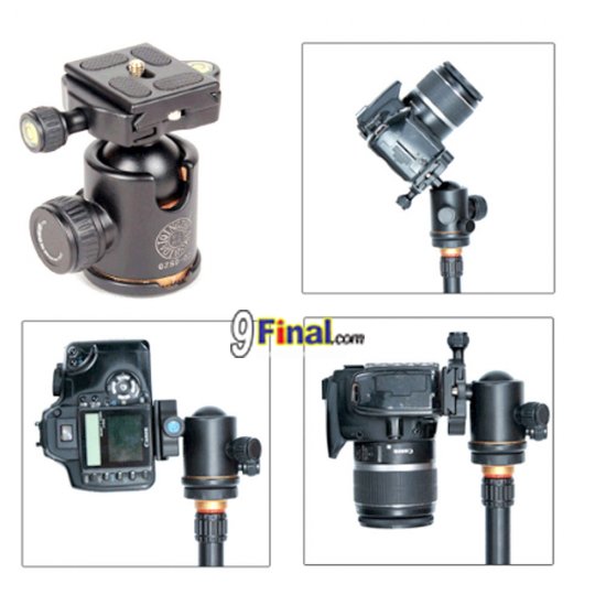 QZSD Q02 Camera Tripod Ball Head Ballhead With Quick Release Plate 1/4" Screw - ꡷ٻ ͻԴ˹ҵҧ