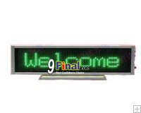 LED Message Board B16128APG Series Size 338 mm*54mm*15mm Support THAI (Green Color) with Clock & Counter