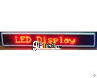 LED Message Board B16128 Series Size 338 mm*54mm*15mm Support THAI ( Red) with Clock & Counter