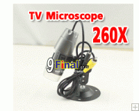 TV Digital Microscope 420 TV line 10-260x 8LED TV OUT