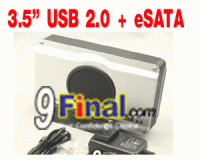 3.5" HDD Enclosure Aluminium + FAN Super Speed USB 2.0 + ESATA Interface #CP393UE