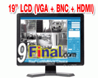 19" Industrial TFT LCD 1905HLM High Brightness, High Contrast (2BNC/HDMI/VGA ) PIP with remote Control
