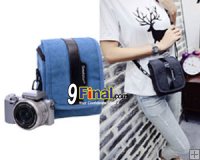 Soudelor Camera Bag กระเป๋ากล้อง digital /MirrorLess ผ้า Canvas รุ่น 2001V (Vertical) - สีน้ำเงิน ( Blue Color)