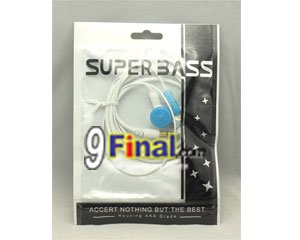 EarPhone Super Bass (no mic) ( white+cyan Color) - คลิ๊กที่รูป เพื่อปิดหน้าต่าง