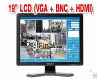 19" Industrial TFT LCD 1905HLM High Brightness, High Contrast (2BNC/HDMI/VGA ) PIP with remote Control