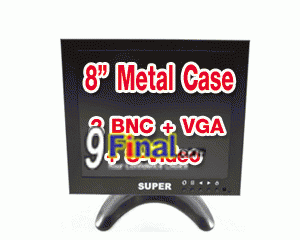 Super 8 LED Monitor 8" Hi Definition Industrail Monitor with BNC/ AV / VGA m.8078 Metal Case - ꡷ٻ ͻԴ˹ҵҧ