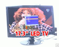 LED TV 17.3" (TV +VGA + 2 Video In) Multi System support VGA 1600*900