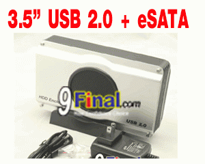 3.5" HDD Enclosure Aluminium + FAN Super Speed USB 2.0 + ESATA Interface #CP393UE - ꡷ٻ ͻԴ˹ҵҧ