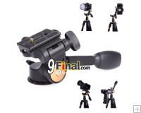 QZSD Q08 Ǻ Aluminum Video Tripod Ball Head 3-way Fluid Head Rocker Arm with Quick Release Plate 1/4" Screw