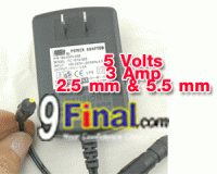 DC Power Adapter 5 Volts 3 Amp (5.5 mm & 2.5 mm)