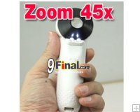 Magnifying Hand Held Zoom 45x Model MG6B-0, High Brightness LED 2 pcs., Diameter 21mm